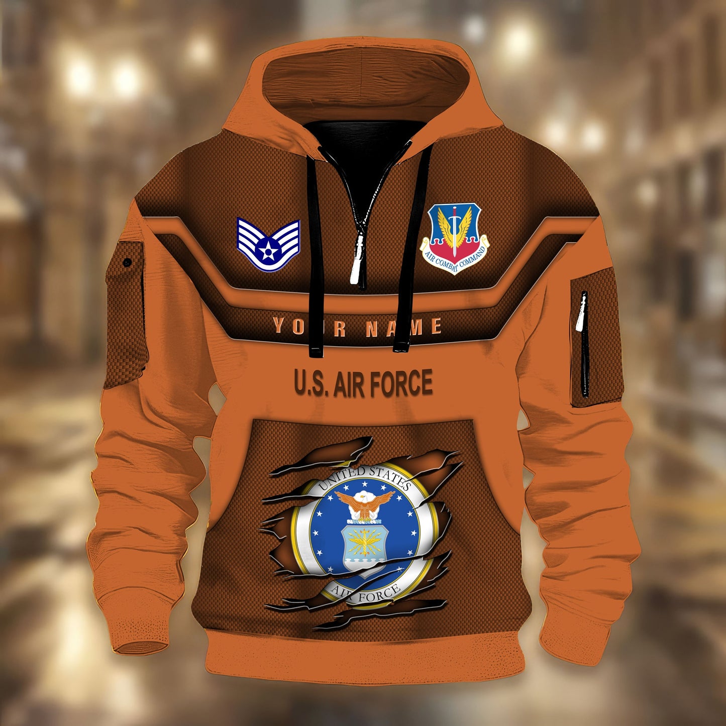 Air Force Command - Personalized US Soldier/ Veteran 3D Half-zip Hoodie -17508096