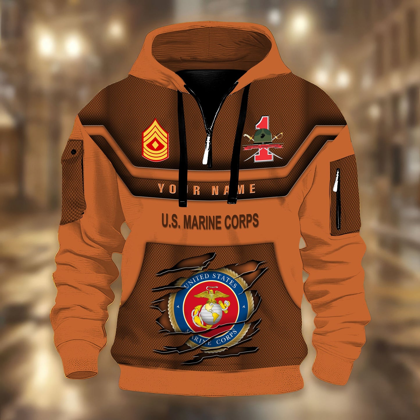 Marines Battalions - Personalized US Soldier/ Veteran 3D Half-zip Hoodie -17508096