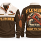 Plumber PLB01 sports sweatshirt brown, front and back with flat printed artwork