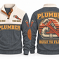 Plumber PLB01 sports sweatshirt grey, front and back with flat printed artwork