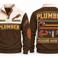 Plumber PLB02 sports sweatshirt brown, front and back with flat printed artwork