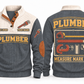 Plumber PLB02 sports sweatshirt grey, front and back with flat printed artwork