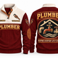 Plumber PLB03 sports sweatshirt jujube-red, front and back with flat printed artwork