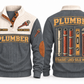 Plumber PLB04 sports sweatshirt grey, front and back with flat printed artwork