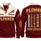 Plumber PLB04 sports sweatshirt jujube-red, front and back with flat printed artwork