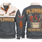 Plumber PLB05 sports sweatshirt grey, front and back with flat printed artwork