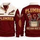 Plumber PLB05 sports sweatshirt jujube-red, front and back with flat printed artwork