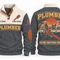 Plumber PLB06 sports sweatshirt grey, front and back with flat printed artwork