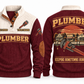 Plumber PLB06 sports sweatshirt jujube-red, front and back with flat printed artwork