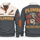 Plumber PLB07 sports sweatshirt grey, front and back with flat printed artwork