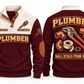 Plumber PLB07 sports sweatshirt jujube-red, front and back with flat printed artwork