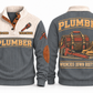 Plumber PLB08 sports sweatshirt grey, front and back with flat printed artwork