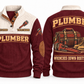 Plumber PLB08 sports sweatshirt jujube-red, front and back with flat printed artwork