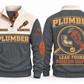 Plumber PLB09 sports sweatshirt grey, front and back with flat printed artwork