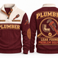 Plumber PLB09 sports sweatshirt jujube-red, front and back with flat printed artwork