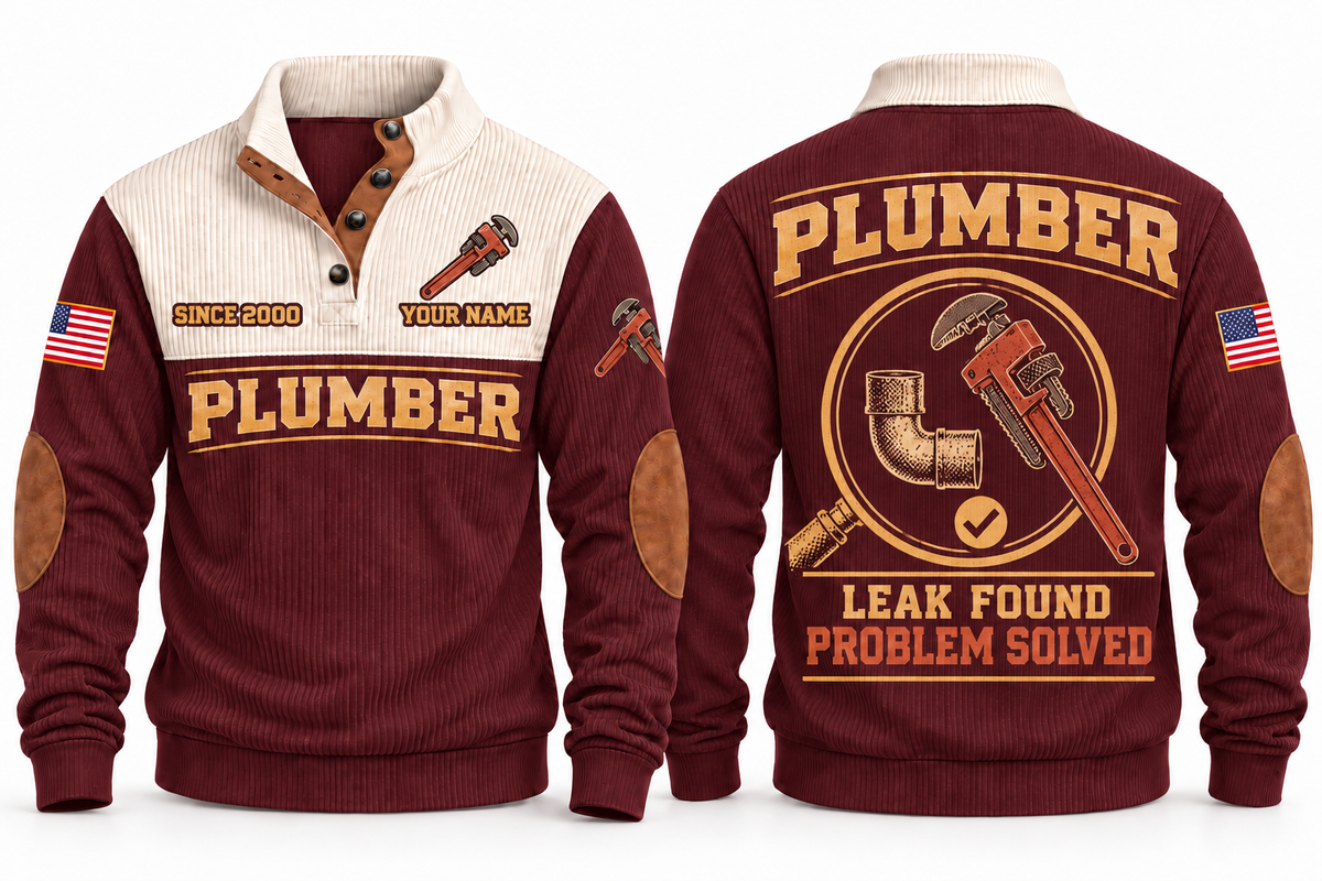 Plumber PLB09 sports sweatshirt jujube-red, front and back with flat printed artwork