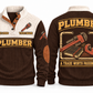 Plumber PLB10 sports sweatshirt brown, front and back with flat printed artwork