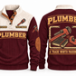 Plumber PLB10 sports sweatshirt jujube-red, front and back with flat printed artwork