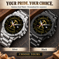Personalized Carpenter Stainless Steel Watch - Heritage Dial - Silver and Black