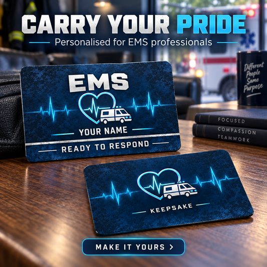 Personalized EMS Aluminum Wallet Card - Craft Camo - advertising image