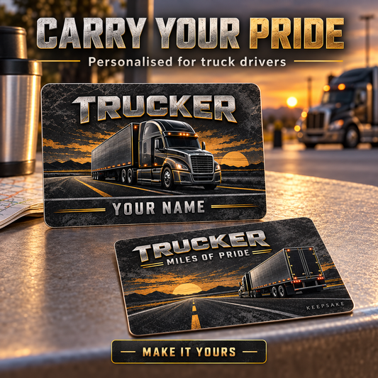 Personalized Trucker Aluminum Wallet Card - Craft Camo - advertising image