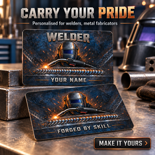 Personalized Welder Aluminum Wallet Card - Craft Camo - advertising image