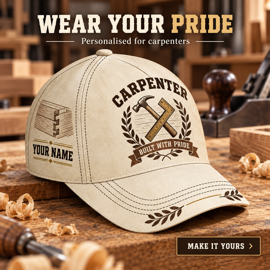 Personalized Carpenter Baseball Cap - Vintage Laurel - advertising image