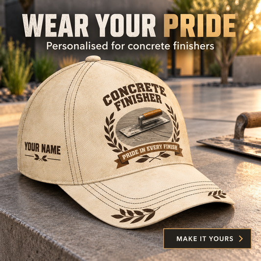 Personalized Concrete Finisher Baseball Cap - Vintage Laurel - advertising image