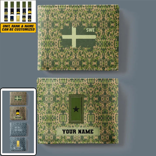 Personalized Sweden Soldier/ Veteran Camo With Name And Rank Wallet 3D Printed - 2501240001