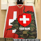 Personalized Swiss Soldier/ Veteran With Rank And Name Fleece Blanket 3D Printed - 17607456