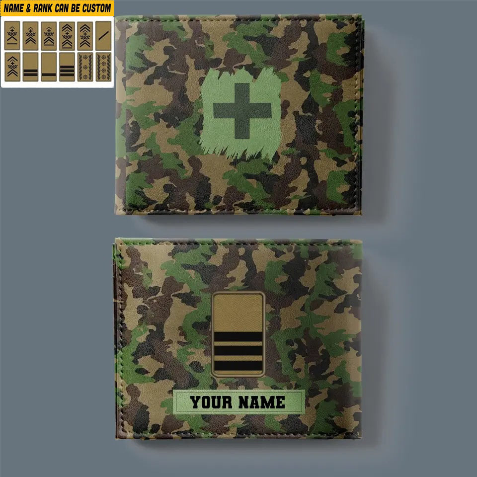 Personalized Swiss Soldier/ Veteran Camo With Name And Rank Wallet 3D Printed - 17061408
