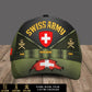 Casquette de baseball camouflage personnalisée avec grade, année et nom pour soldat/vétéran suisse - 17240256