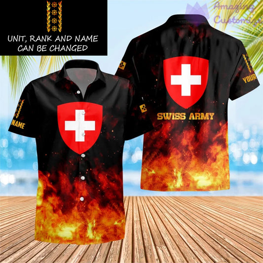 Personalized Swiss Soldier/Veteran Camo with Name, Rank Hawaii All Over Printed - 17259264