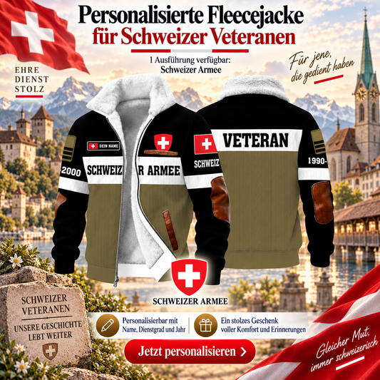Personalized Swiss Soldier/Veteran Heavy Fleece Jacket All Over Printed - QK1780358409