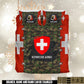 Personalized Swiss Soldier/ Veteran Camo With Name And Rank Bedding Set - 17658432