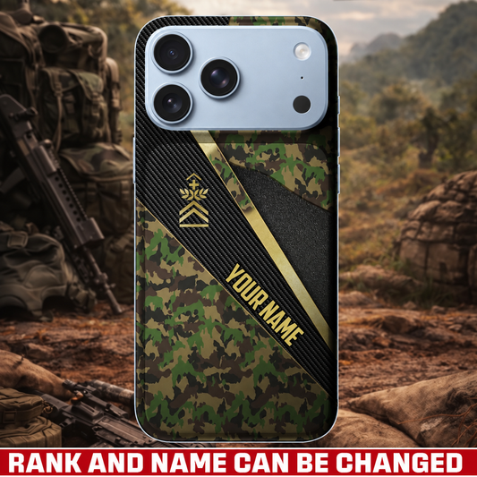 Personalized Swiss Veteran/ Soldier With Rank And Name Camo Phone Case - 17728416