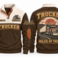 TRK01 Personalized Trucker Miles of Pride Sports Sweatshirt in Brown, front and back