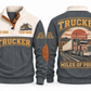 TRK01 Personalized Trucker Miles of Pride Sports Sweatshirt in Grey, front and back