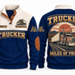 TRK01 Personalized Trucker Miles of Pride Sports Sweatshirt in Navy, front and back