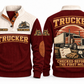Trucker TRK02 sports sweatshirt jujube-red, front and back with flat printed artwork