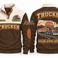Trucker TRK06 sports sweatshirt brown, front and back with flat printed artwork