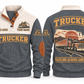 Trucker TRK06 sports sweatshirt grey, front and back with flat printed artwork