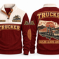 Trucker TRK06 sports sweatshirt jujube-red, front and back with flat printed artwork