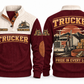 Trucker TRK07 sports sweatshirt jujube-red, front and back with flat printed artwork