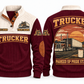 Trucker TRK08 sports sweatshirt jujube-red, front and back with flat printed artwork