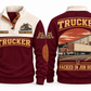 Trucker TRK09 sports sweatshirt jujube-red, front and back with flat printed artwork