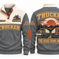 Trucker TRK10 sports sweatshirt grey, front and back with flat printed artwork