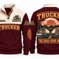 Trucker TRK10 sports sweatshirt jujube-red, front and back with flat printed artwork