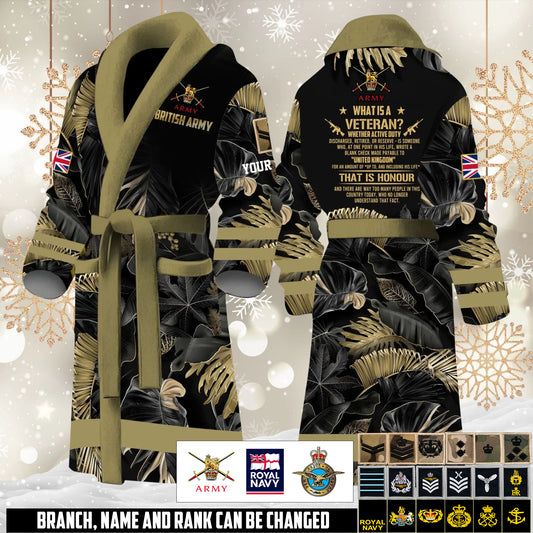 Personalized Rank And Name UK Soldier/Veterans Bathrobe - 1765238401