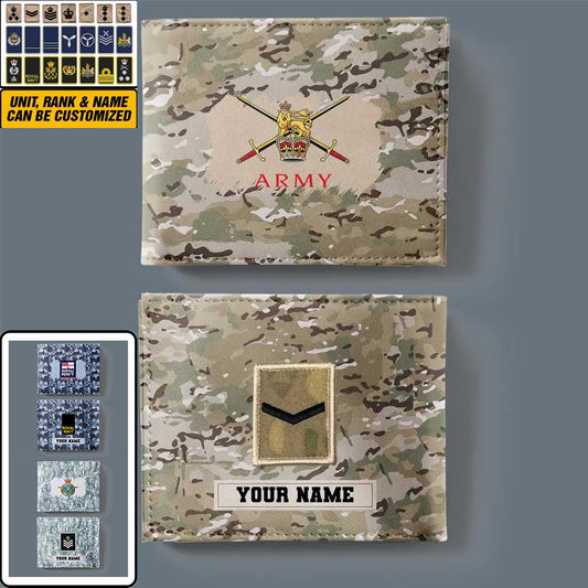 Personalized UK Soldier/ Veteran Camo With Name And Rank Wallet 3D Printed - 17061408